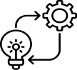 Black icon of two overlapping chat bubbles indicating communication or mediation.